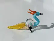 Peacock ~Collectible Hand Blown Art Glass Figurine~Handmade Tiny Animal~UNIQUE