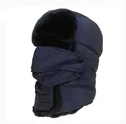 [FEATUR] Winter Aviator Pilot Cap,Winter Siamese Windproof hat, hat with Ear Flaps, Winter Hat Men Lei Feng Hat Neck Outdoor Hat Warm Female Cotton Hat Thickened Cold Hat (Color : B, Size : One Size)