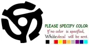 45 RPM Spindle Adapter Graphic Die Cut decal sticker Car Truck Window Boat 6"