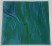 3045.30 AZURE BLUE, JADE, NEO-LAVENDER STREAKY 5" x 5" BULLSEYE GLASS 90 COE