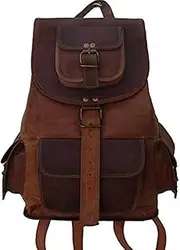 [ZNT BAGS] Mk Bags Orignal 100% pure Leather Bag Vintage Handmade Trendy Backpack Bag For Unisex 568, Brown, Vintage