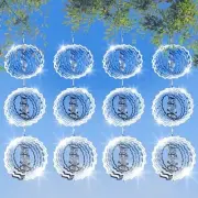12 PCS Stainless Steel Bird deterrents for 12 Discs Owl Bird Scare Discs Set
