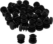 uxcell 1/2" 14mm OD Plastic Round Tube Ribbed Inserts End Cover Caps 36pcs, 0.51" Inner Dia, Floor Furniture Chair Table Protector