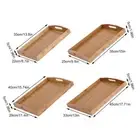 Serving Tray Bamboo - Wooden Tray with Handles Great Trays, Tray For Dinner O0L0