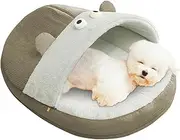 Cave Bed - Cat Caves | Slipper Design Washable Soft Nesting with Elevated Edge for Small Breeds Large Breeds Senior Pets Kittens Puppies Anxious Pets