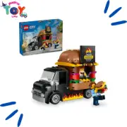 Burger Truck Toy Building Set, Fun Gift for Kids Ages 5 Plus, Burger Van and Kit