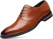 ZJSCNBE Men's Business Formal Shoes Fashion Trend Shoes Men's Shoes(Brown,41)
