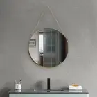 Wall Hanging Mirror Round Metal Frame Mirrors for Apartment Entryway Gallery