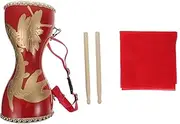 CORHAD 1 Set Adult Cowhide Drum Dance Learning Drum Folk Traditional Instrument Percussion Instruments Adults Leather Material Red