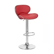 RED "LEATHER" BARSTOOL ADJUSTABLE SWIVEL - ADJUSTING BAR STOOL - KAPPA-SET OF 2