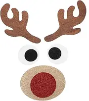 SECFOU 1 Set Reindeer Face Stickers Christmas Window Stickers for Winter Decorations Easy to Apply Remove Nonwoven Fabric Decals for Doors Walls for Home Shop Decor