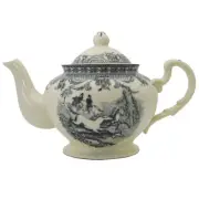 Antique Vintage Style Porcelain Teapot 3-4 cup English Victorian Style Horse
