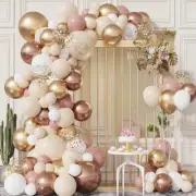 Retro Pink Balloons Garland Arch Kit,Rose Gold Balloon Garland Kit with Dusty