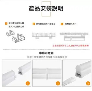 【築光坊】雙孔 T5 LED 一體支架燈 1呎 暖白光 3000K 可沿用舊有T5線 層板燈 T 10W5 28W 1呎