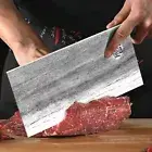 Chef Cleaver Knife Handmade Forged Steel Full Tang Wood Handle Butcher Slicing L