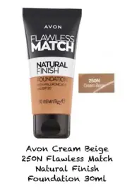 Avon Cream Beige 250N Flawless Match Natural Finish Foundation 30ml