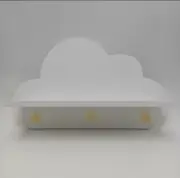 Floating White Cloud Nursery Shelf- Baby Nursery Cloud Decor With Stars For Wall