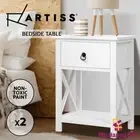Artiss Bedside Tables Drawers Side Table Nightstand Lamp Chest Unit Cabinet x2