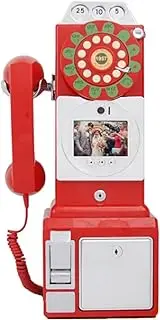 Wedding Video Guestbook, Retro Phone Booth Telephone Guestbook for Fun Events Anniversaries, Baby Showers, Graduations, Record Personalized Audio Messages,Red