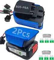 Pack of 2 for Bosch 18 V Battery PBA Power Wheels Adapter, DIY Charger Converter for Bosch Battery Power Station, Conversion Kit with Switch, for Robotics RC Truck Car Toy Batteries