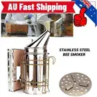 Best Bee Hive Smoker Stainless Steel Beekeeping Equipment Tool w/ Heat Shield AU