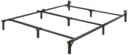 Metal Bed Frame, 9-Leg Base for Box Spring and Mattress, Queen, Tool-Free Eas...