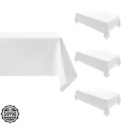 Comfonew 4 Pack White Rectangle Tablecloth - 60 x 102 Inch Fabric Table Cloth
