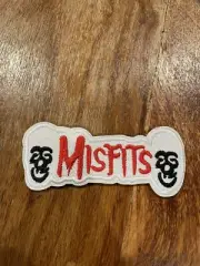 Misfits Patch Heavy Metal Band Iron On / Sew On Embroidered White Patch New