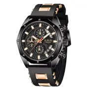 LIGE Men Sport Watch Fashion Silicone Chronograph Wristwatch Boys Military Watch