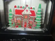 Valerie Parr Hill Illuminated Lantern Snow Globe Christmas Gingerbread House NIB