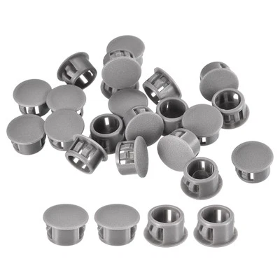 36Pcs 35/64" Plastic Hole Plugs Panel Flush Type Knockout Locking Plugs, Gray