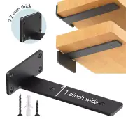 Heavy Duty 6 Pack Black Metal Floating Shelf Brackets for DIY Support