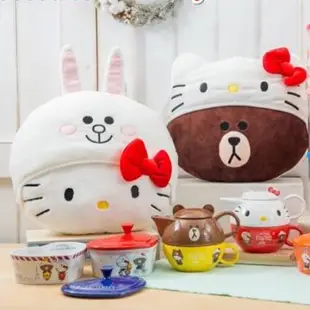 7-11 Line x Hello Kitty 熊大兔兔聯名絨毛玩偶抱枕 靠枕