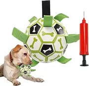 Dog Soccer Ball with Straps | Tug of War Dog Football,Pet Yard Games, Outdoor Boredom Buster, Indestructible Puppy Water Toy, Pup Chew Accessory for Puppies