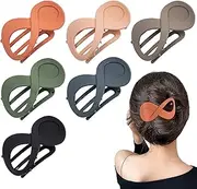 6 Pcs Flat Hair Clips, French Concord Flat Hair Clips Lay Down Claw Clips Long Hair Clips Accessories 3.35 Inch Strong Hold Side Slide Hair Barrettes for Women (Multicolor)