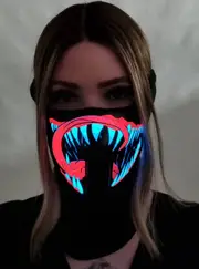 Sound Activated Venomous Teeth Light Up Mask