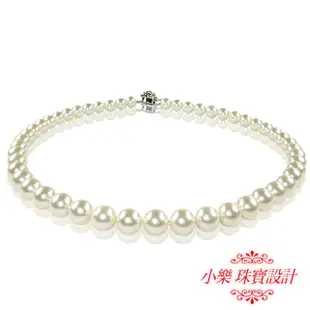 【小樂珠寶】新娘伴娘結婚南洋深海貝珍珠項鍊8mm(新娘伴娘結婚訂婚桃花改運招財改命改運硨磲貝指定款)