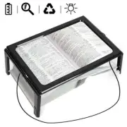 Large Magnifier A4 Full Page 3X Book Reading Aid Magnifying Glass 4 LEDs w/light