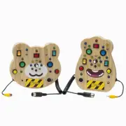 Wooden Montessori Light Up LED Switch Busy Board