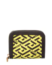 Versace La Greca Coated Canvas & Leather Coin Purse