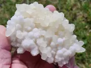 RARE,FINE,PALE YELLOW CALCITE CRYSTALS ON WHITE CALCITE COVERED QUARTZ,ROMANIA