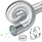 4 Inch Semi Rigid Dryer Vent Hose,Aluminum Dryer Vent Duct with 2 Hose Clamps...