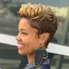 Pixie Cut Lace Human Hair Wigs Ombre Blonde Short Lace Wig Colored Brazilian
