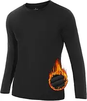 [SIMIYA] Thermal Underwear Men Long Sleeve Thermal Tops Crew Neck Underwear Shirts Fleece Lined Warm Base Layer for Winter