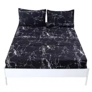 Black Marble, Super Soft Microfiber Bed Sheet 4PC, Marble Bedding Sheet Set I...
