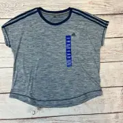 adidas Striped New Ladies Climalite Tshirt L