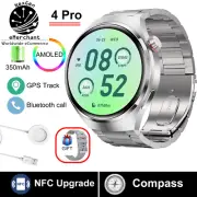 GT4 Pro Steel Strip Smartwatch 2025 AMOLED GPS NFC Call Fitness Tracker Men