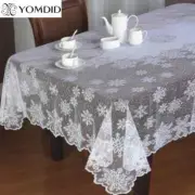 1PC Round/Rectangle Tablecloth White Lace Tablecloth Snowflake Pattern Wedding