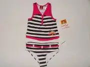 NWT SMALL PAUL by PAUL FRANK swimwear GIRL size 24M stripe black white