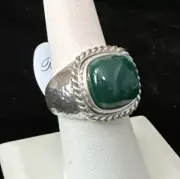 Brighton Hammered COLOR CLIQUE Ring Size 5 Green Agate List $68 NWT